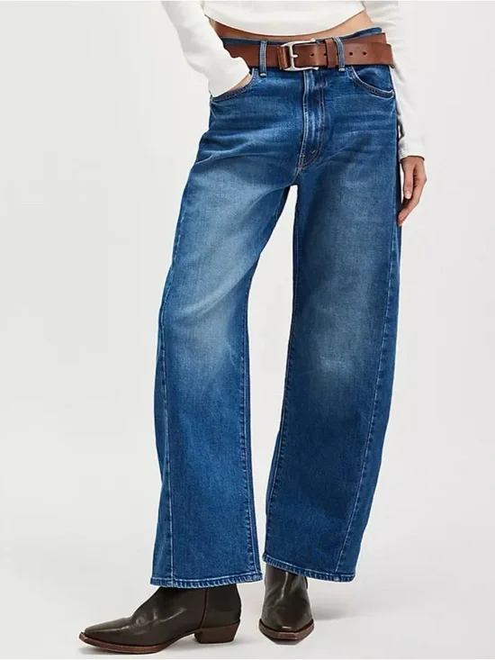 MOTHER SUPERIOR Jeans Full-Pipe Flood It’s a Small World Blue Size 27 - Picture 1 of 14